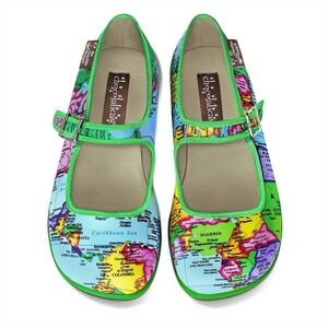Hot Chocolate Design Chocolaticas Bon Voyage Mary Jane Map Globe EU 36 US 6